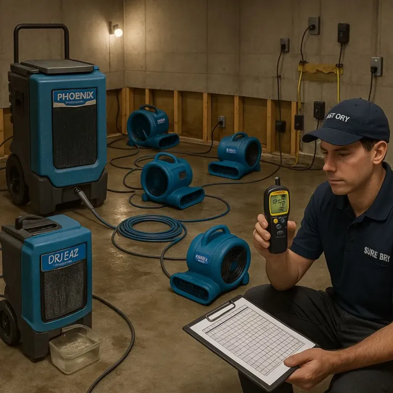 Structural Drying and Dehumidification process in Totowa, NJ
